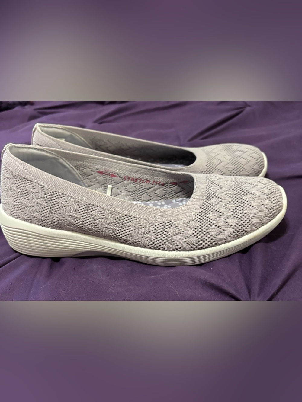 Skechers Lilac Stretch Knit Ballet Flat